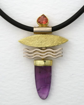 Munich muse Necklace with Amethyst and Tourmaline